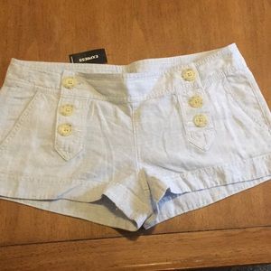Blue Linen Express shorts